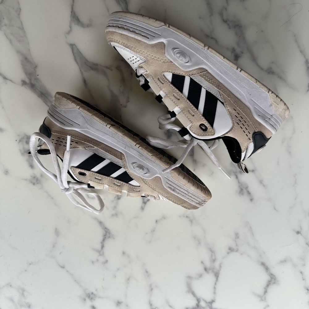 Adidas Beige and Black Women's Sneakers